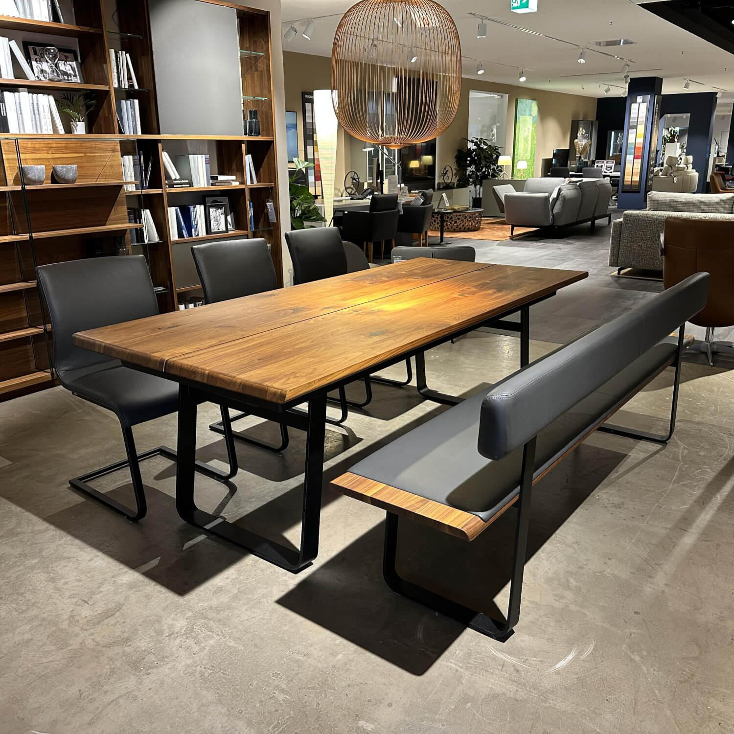 Team 7 - Essgruppe Nox Und Magnum Nussbaum Naturöl Leder 70241 Anthrazit Gestell Schwarz Matt - 7