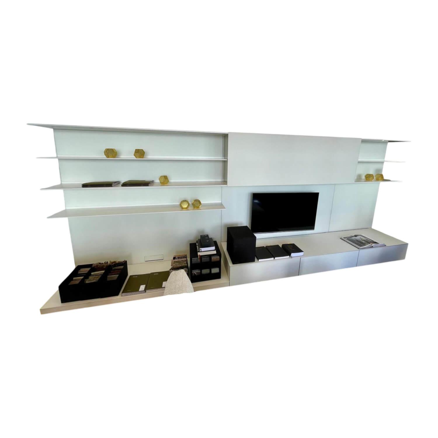 Rimadesio - Wall unit lacquer Bianco Latte Opaco White Including lighting - 1