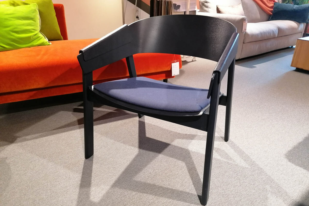 Muuto - Stuhl Cover Lounge Chair Stoff Remix Blau Gestell Eiche Graublau Lackiert - 2