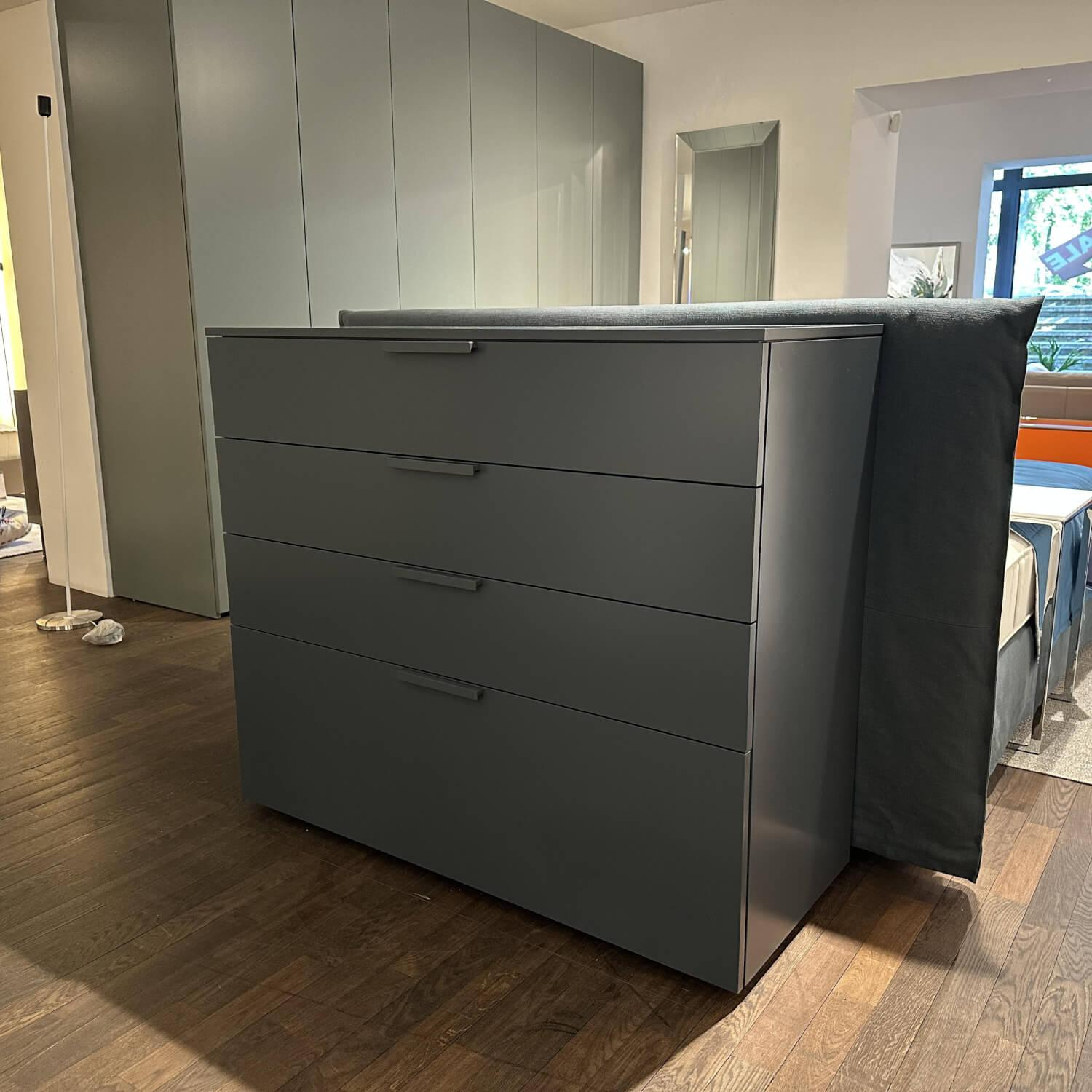 Interlübke - Kommode Tavi Lack Matt Atlantic Grau Blau Profilgriff Lack Matt - 3