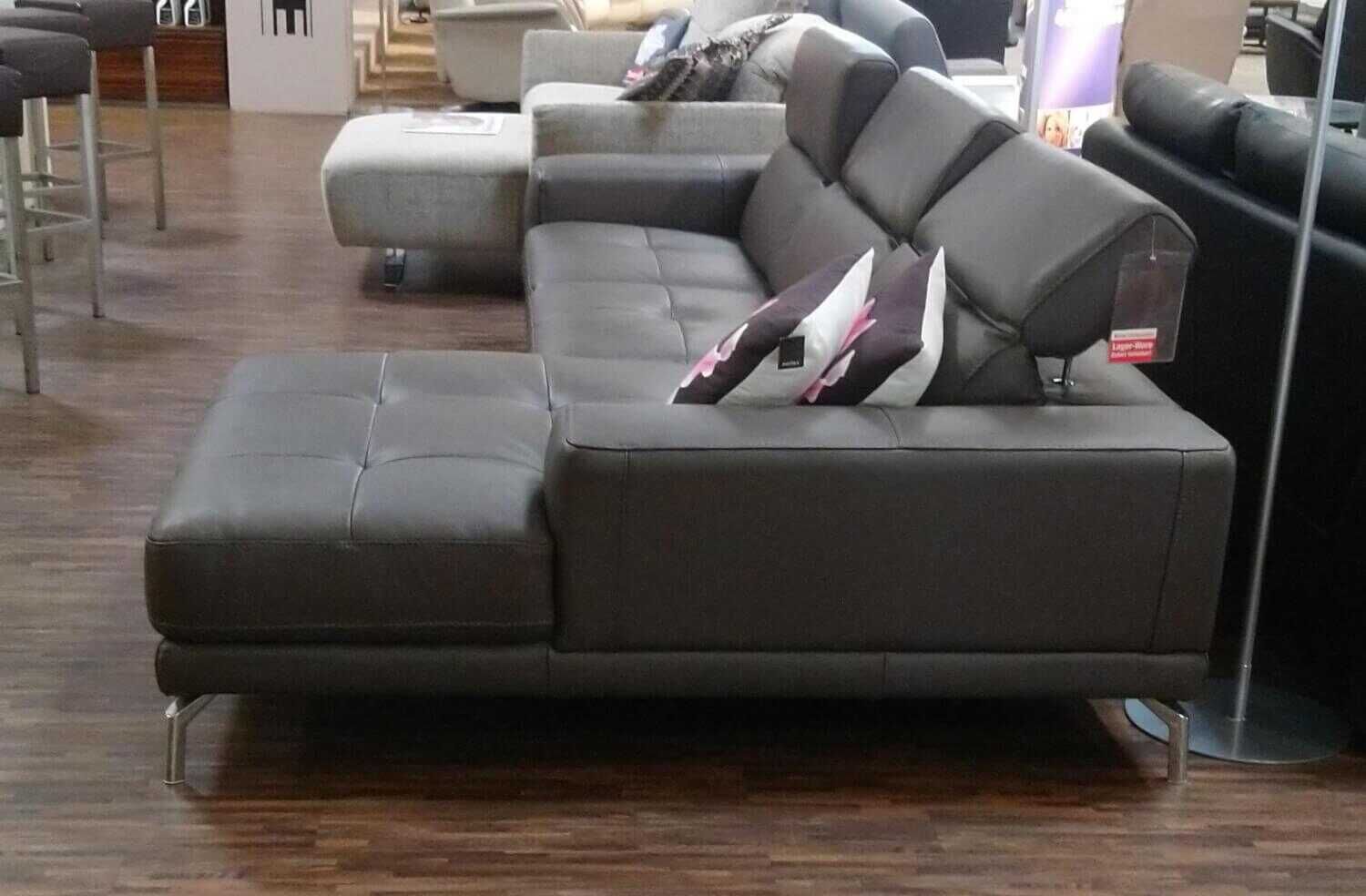 Ecksofa Charleston Leder Braun