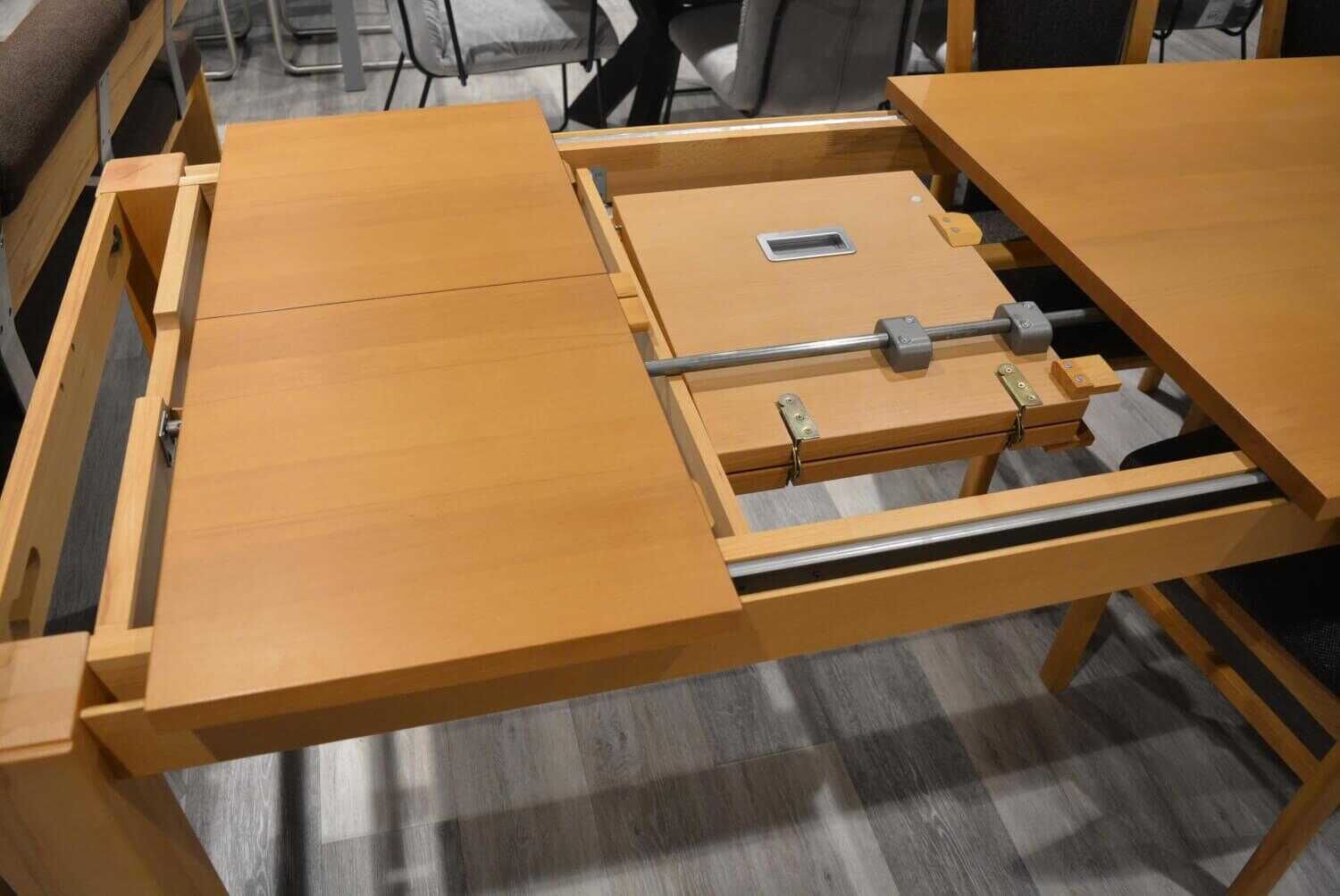 Mondo - Esstischgruppe Perfekta Echtholzfurnier Tisch mit 4 Stühlen Kernbuche Massiv Geölt - 2