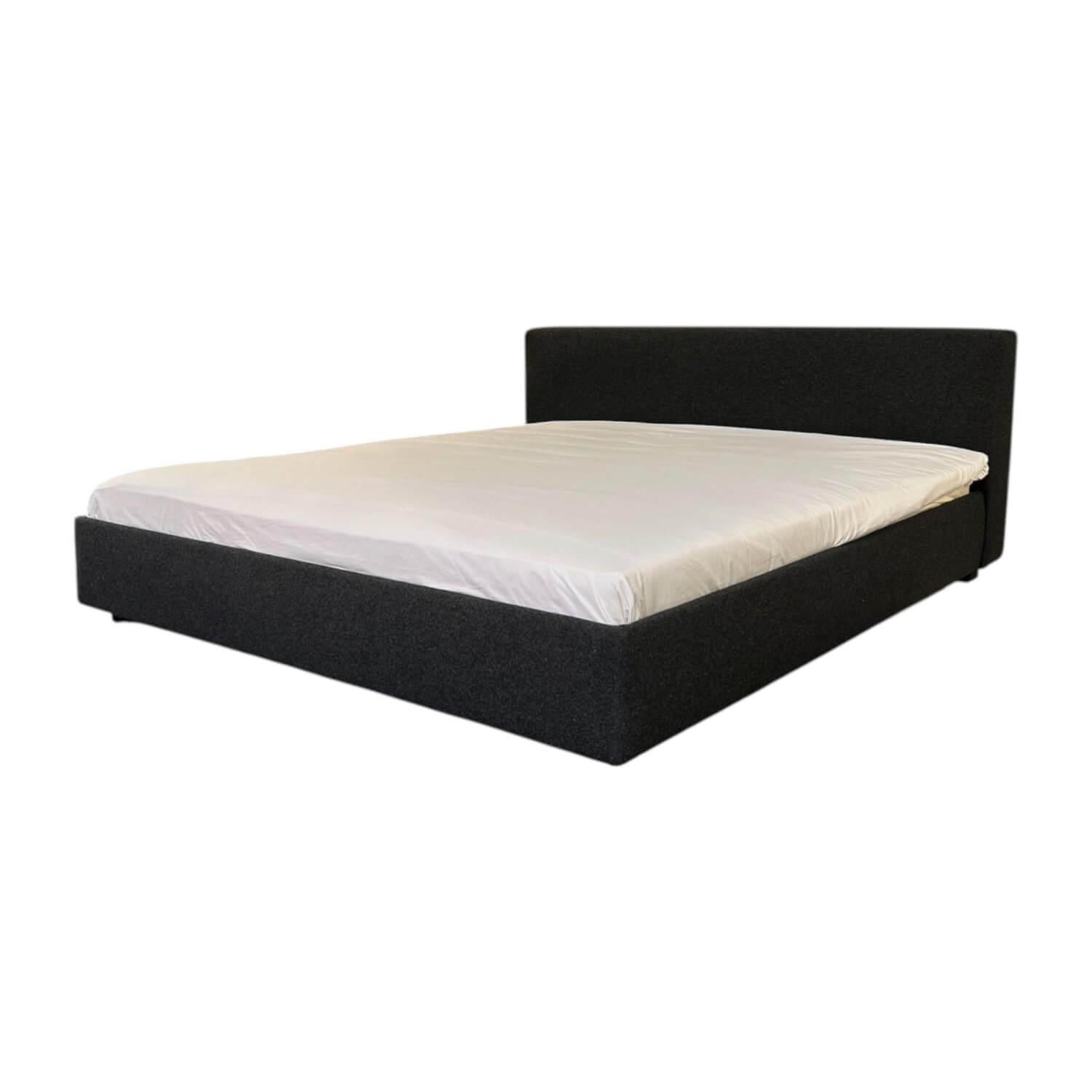 Walter Knoll - Polsterbett Yuuto Bed 810 180 Stoff Divina Melange 180 Dunkelgrau Gestell Buche Schwarz Lackiert ohne Lattenrost ohne Matratze - 1