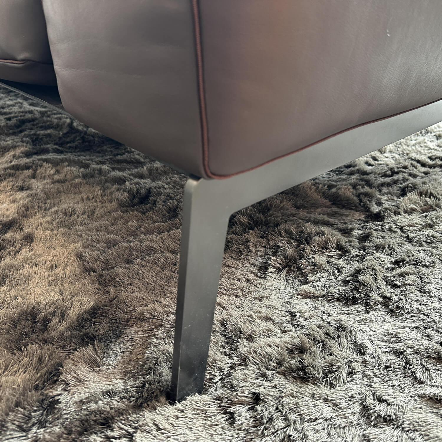 Flexform - Sofa Lifesteel 14C04 Leder Pelle Deluxe 619 Braun Füße Metall Brüniert Inklusive Kissen - 6