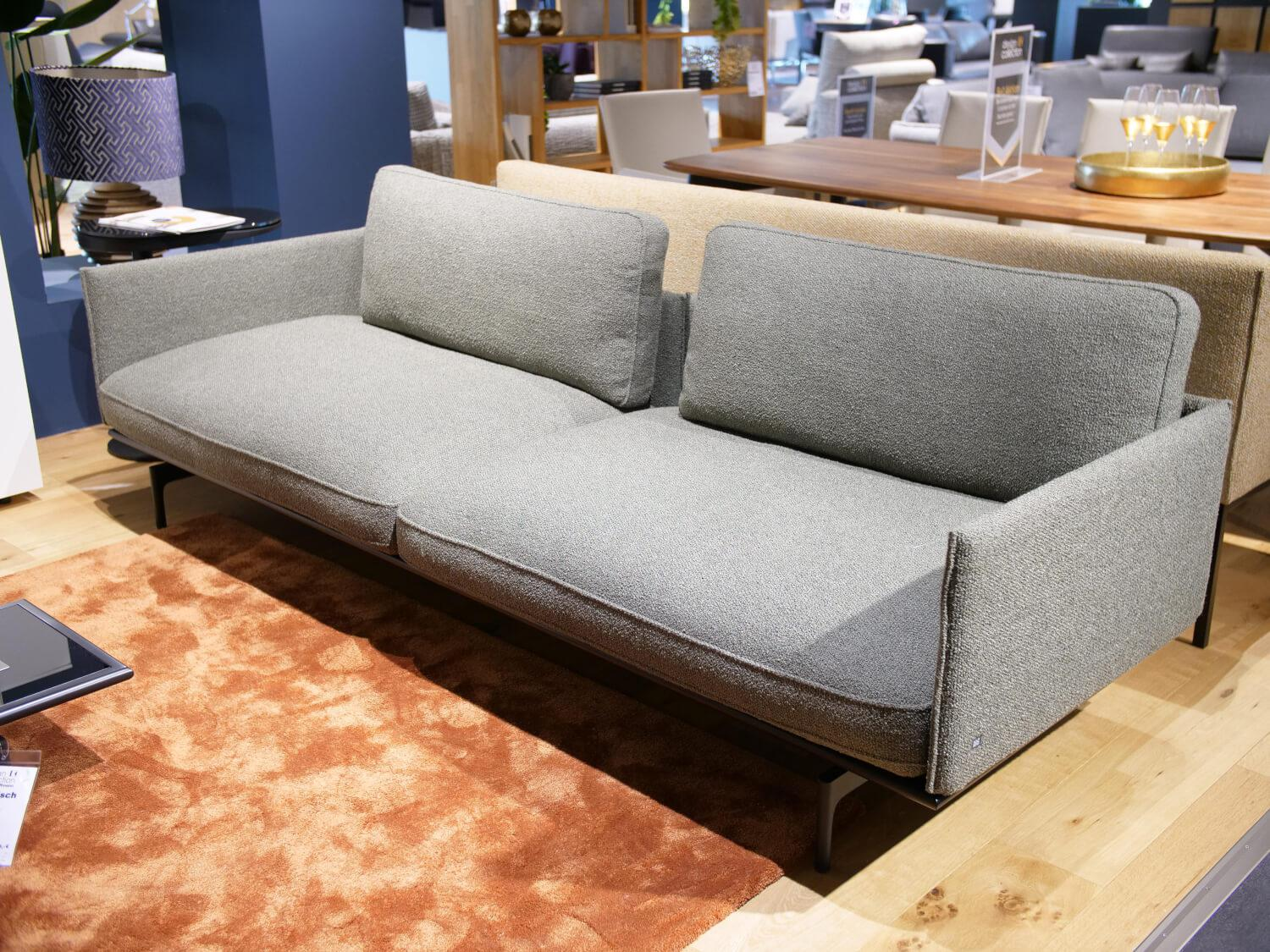 Rolf Benz - Sofa Liv Smart Stoff 24.140 Grüngrau Gestell Aluminium Feinstrukturiert Schwarz - 7