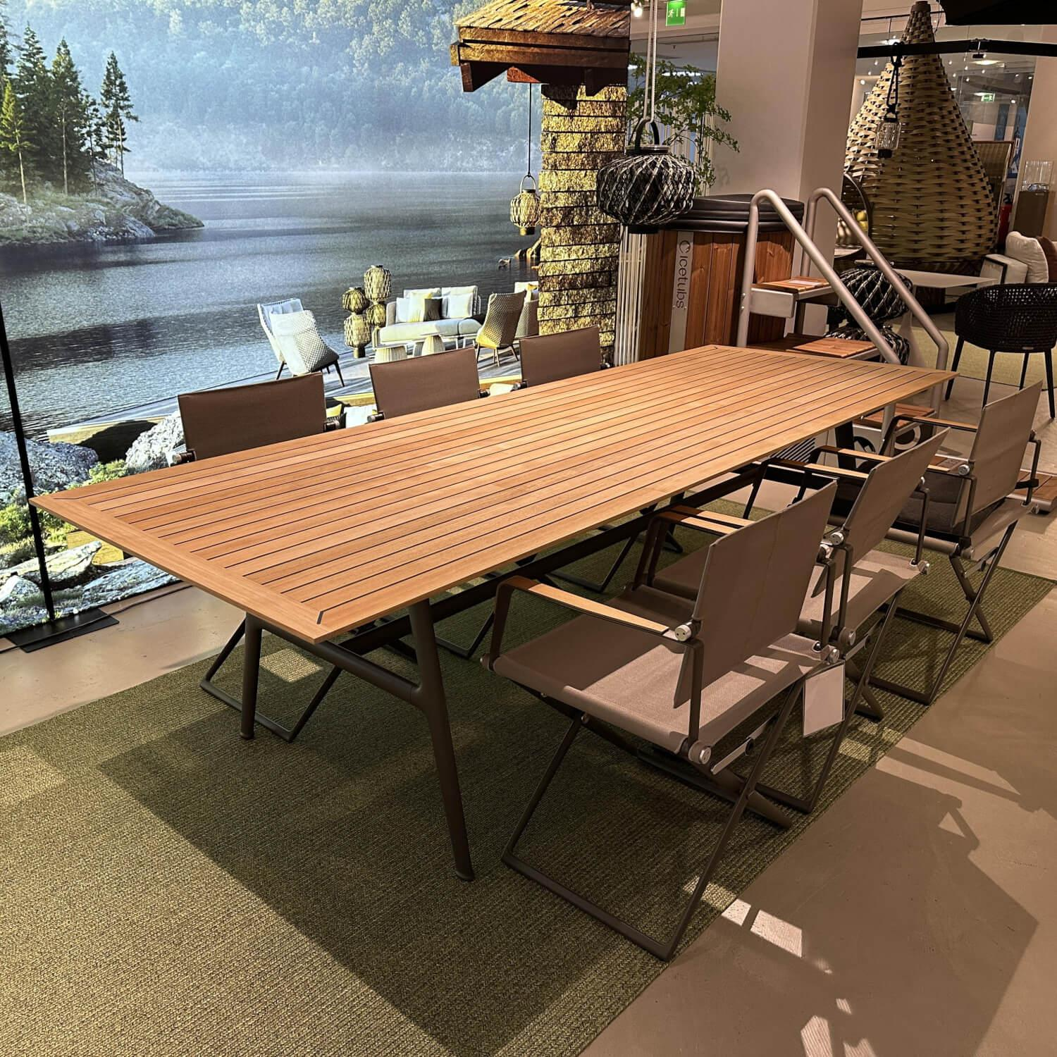 DEDON - Outdoor Sitzgruppe Seax Platte Teakholz Gestell Aluminium Black Pepper Schwarz Pulverbeschichtet - 5