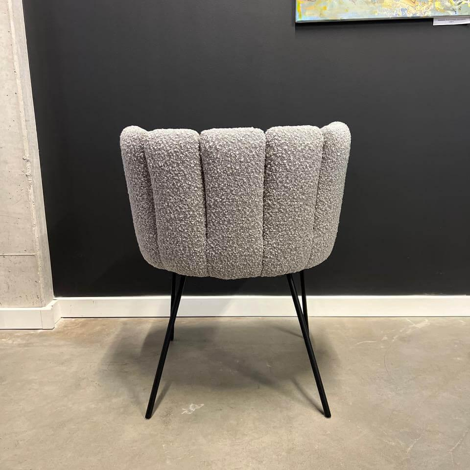 KFF - Stuhl Gaia Leder Sauvage Dunkel Braun Rücken Stoff Ascot Sand Hell Beige 4 Fuß Rundrohrgestell Schwarz - 6