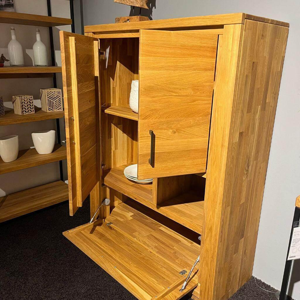 Natura - Highboard Farmingdale Oberfläche Natur Eiche Geölt Griffe Metall Schwarz - 3