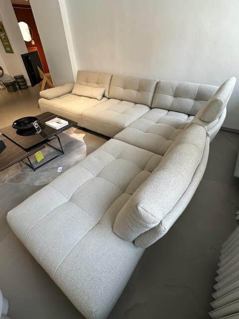 Contur - Ecksofa Comodo Stoff Crumble Silky 61 Beige Metallfuß Anthrazit Pulverbeschichtet Inklusive Kissen - 8