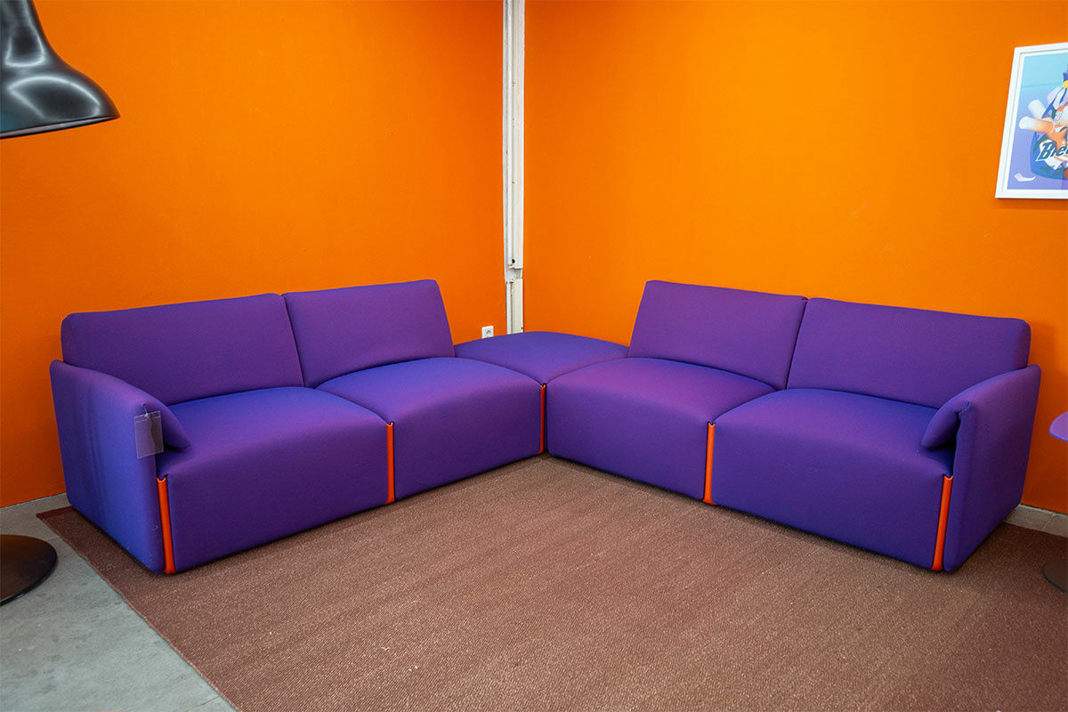 Magis - Ecksofagruppe Costume Stoff Kvadrat Uniform Melange 683 Lila Verbindungslemente Orange - 4