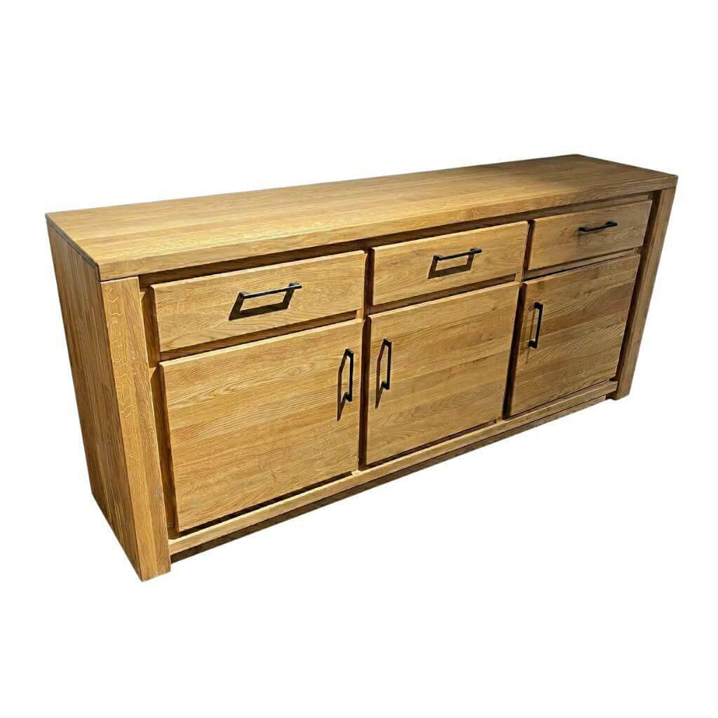 Natura - Sideboard Farmingdale Oberfläche Natur Eiche Geölt Griffe Metall Schwarz - 1