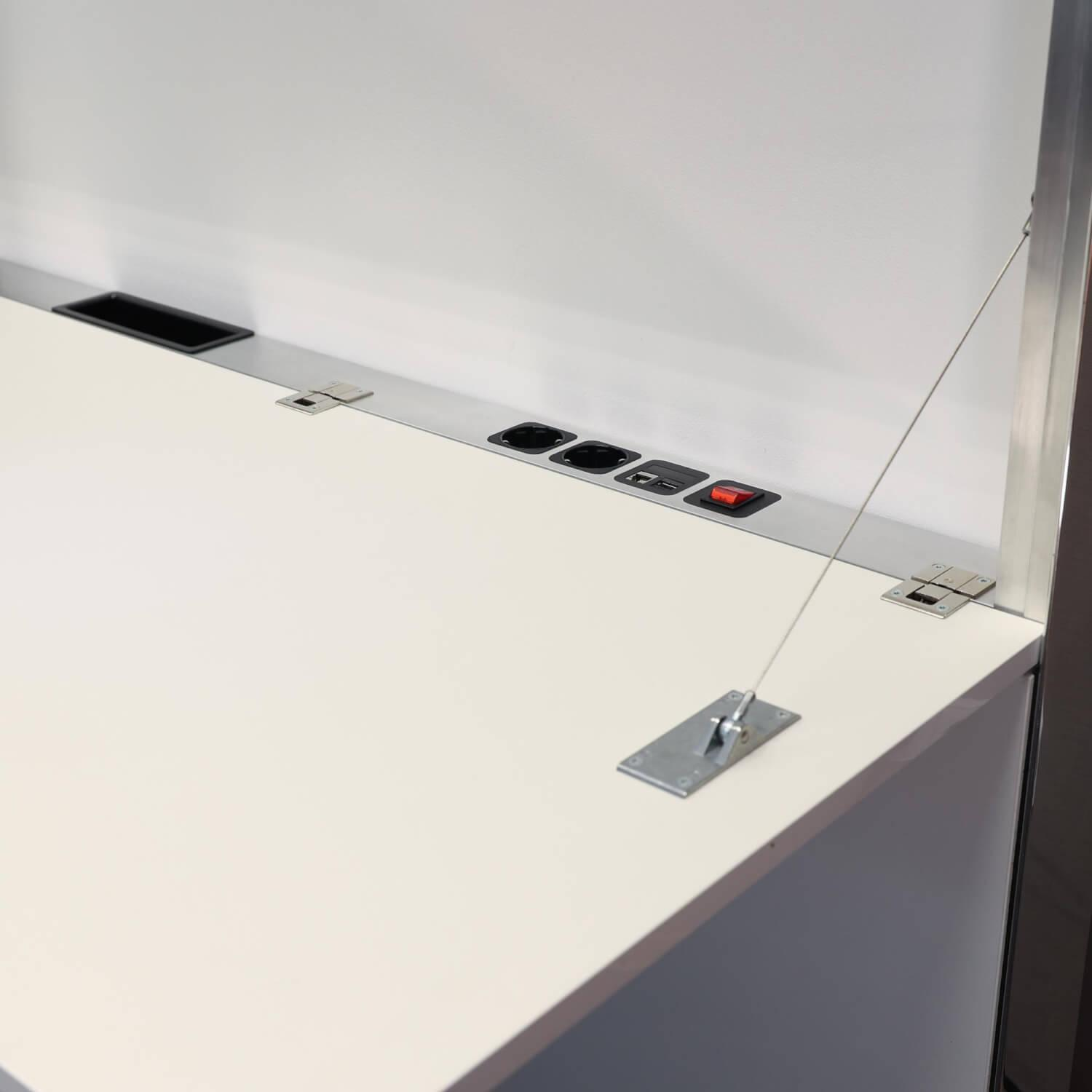 mobica+ - Mobiler Arbeitsplatz Nomado Kantenschutz Aluminiumprofil Wand Hochglanzbeschichtung Fuß Aluminium Poliert - 4