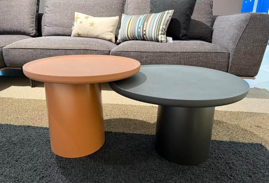 Molteni & C - 2er-Set Beistelltische Louisa Zinnfarbig Matt Ziegelrot - 4