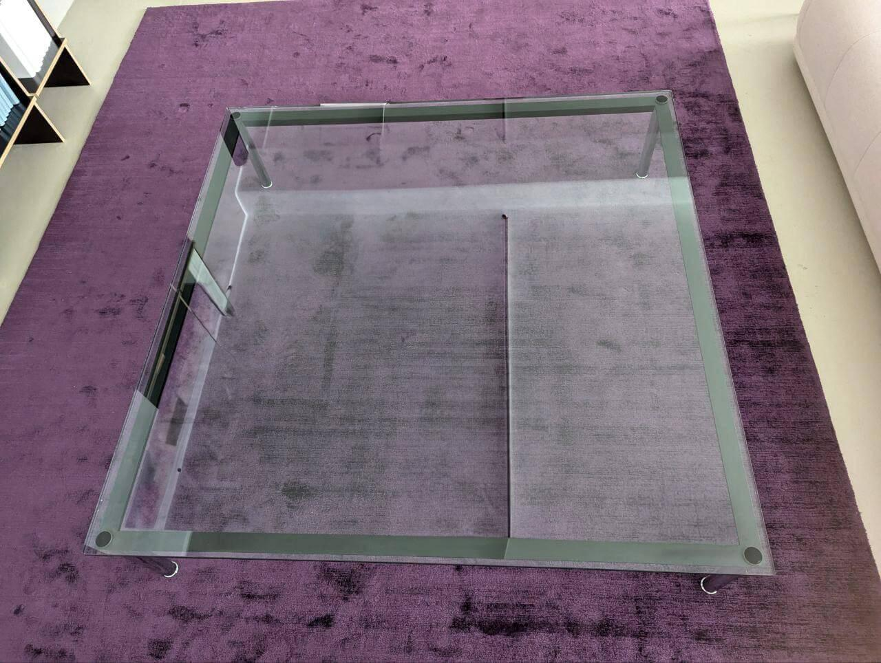 Cassina - Couchtisch LC10-P Tischplatte Klarglas Gestell Stahl verchromt - 6
