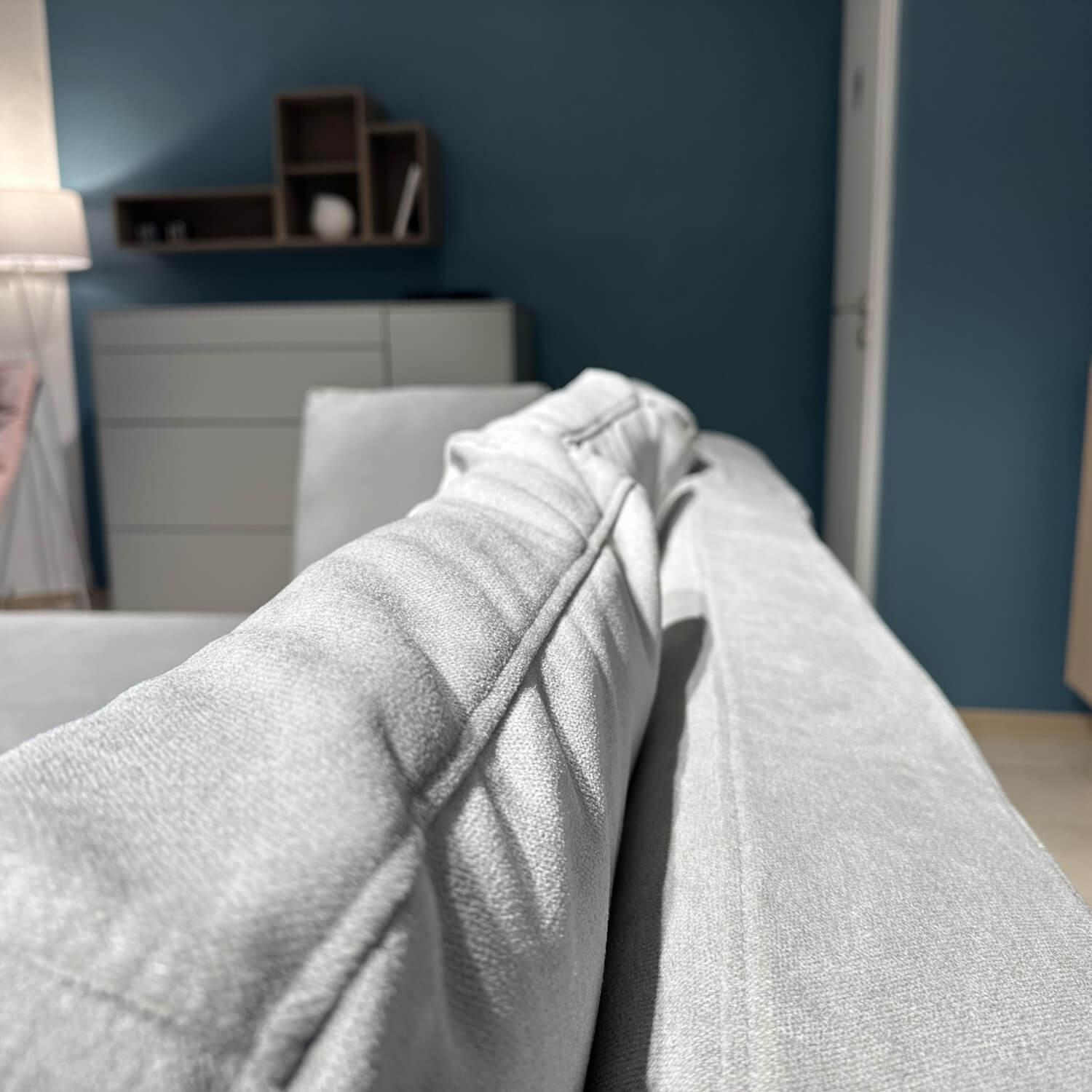 Brühl - Ecksofa Four Two Stoff 2813 090 Lama Grau Metallkufe Glänzend Verchromt Mit Schlaffunktion - 9