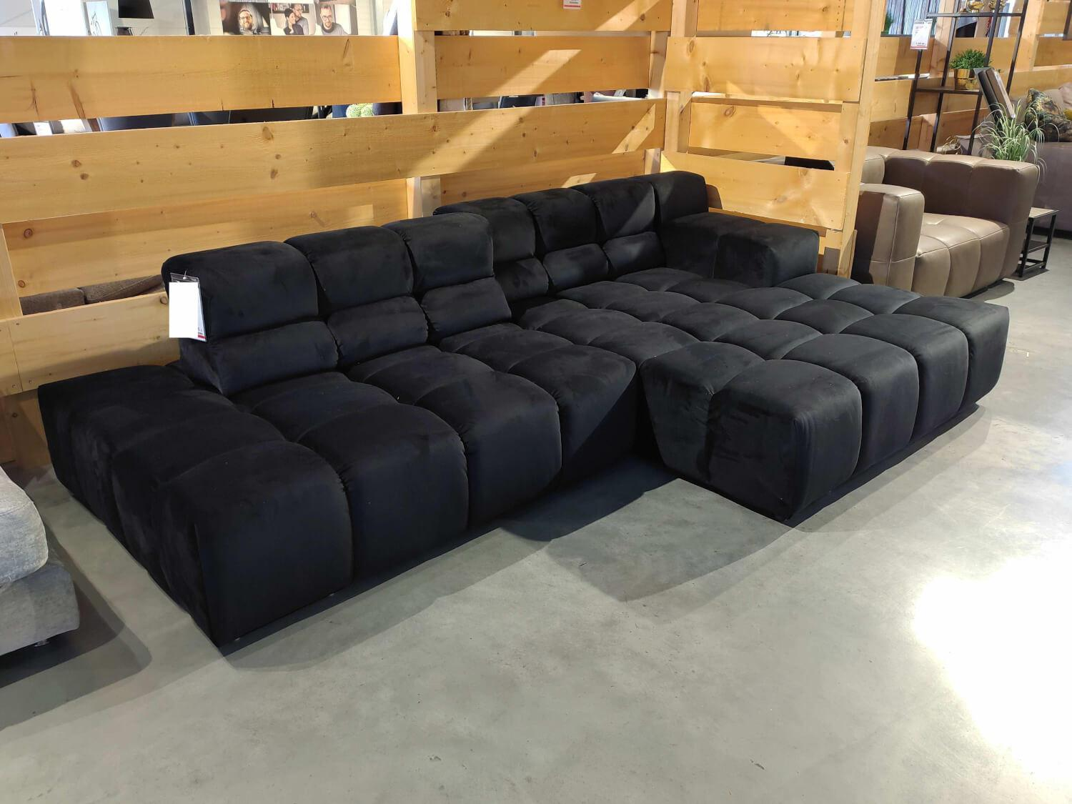 Designwerk - Ecksofa Temple Stoff G056 Jolie Black Füße Metall Schwarz Mit Sitztiefenverstellung - 6