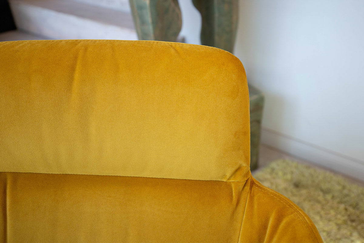 KFF - 4er-Set Stuhlgruppe Faye Stoff Seven Ocre 23 Ockergelb Gestell Macadamia - 6