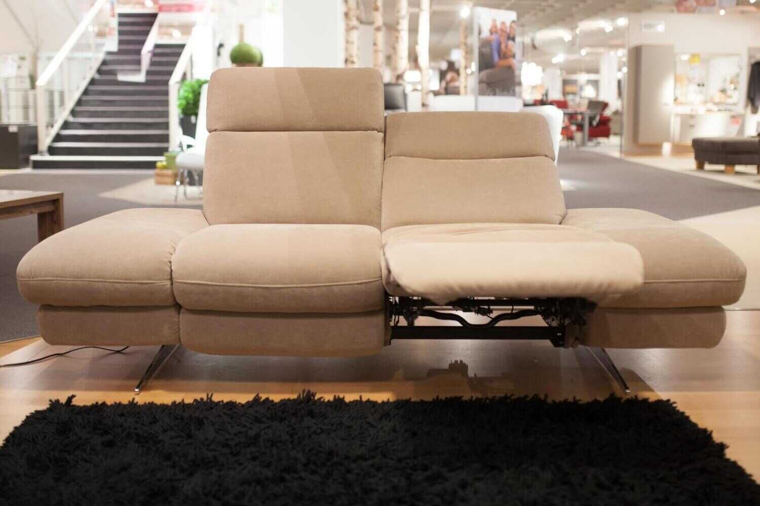 sofa cabo zweisitzer 2200-61 stoff nuss braun beige mit relaxfunktion