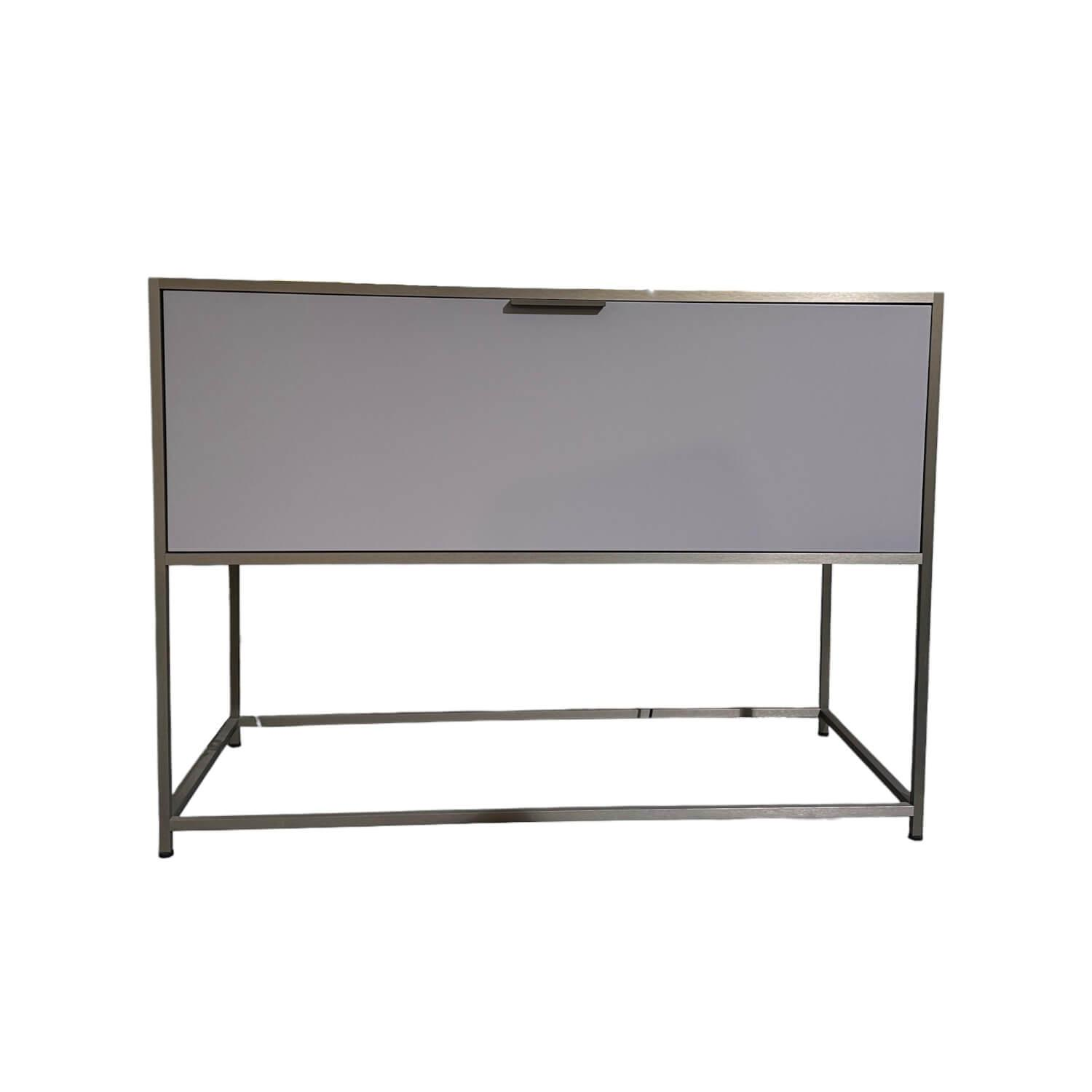 Ligne Roset - Konsole Dita Korpus Holz Lack Gris Platine Grau Gestell Metall Bronzeeloxiert - 1