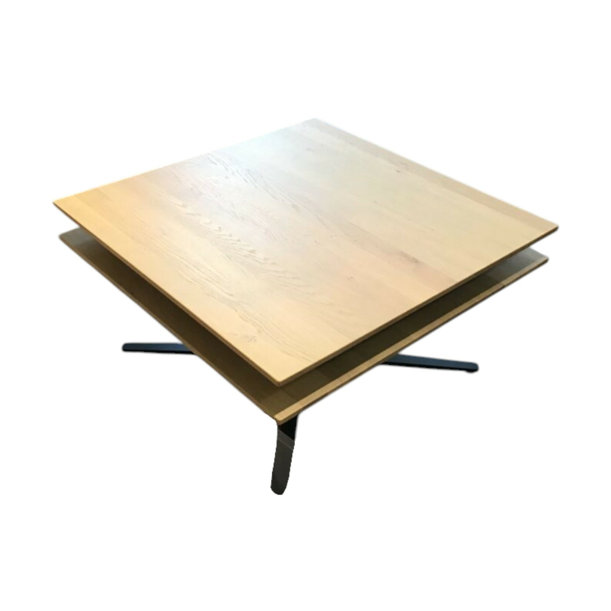 Ronald Schmitt Design - Couchtisch Evita Platte Wildeiche Bianco Gewachst Geölt Gestell Edelstahl Tiefschwarz Gepulvert - 1