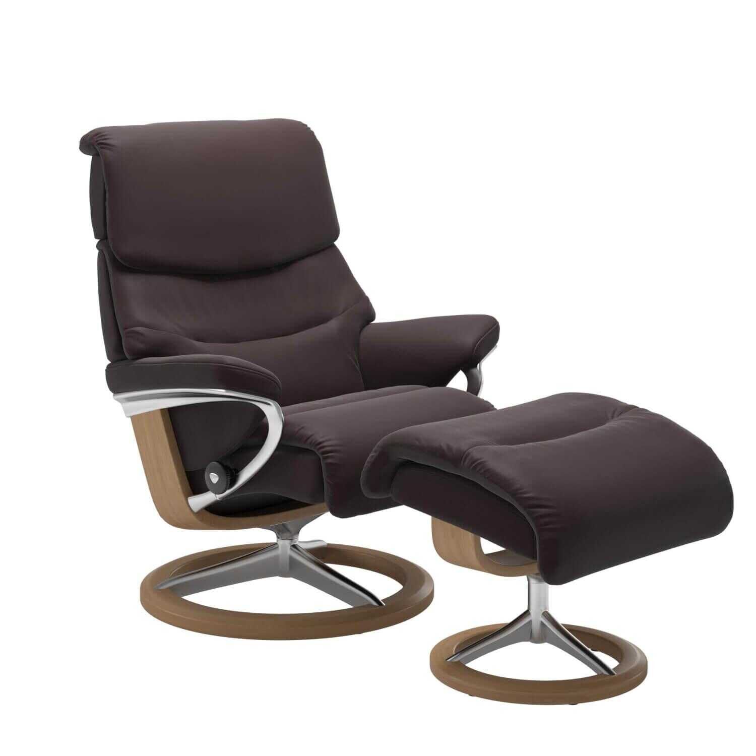 Stressless - Stressless Capri M Signature Base Leder Paloma Chocolate mit Hocker - 1