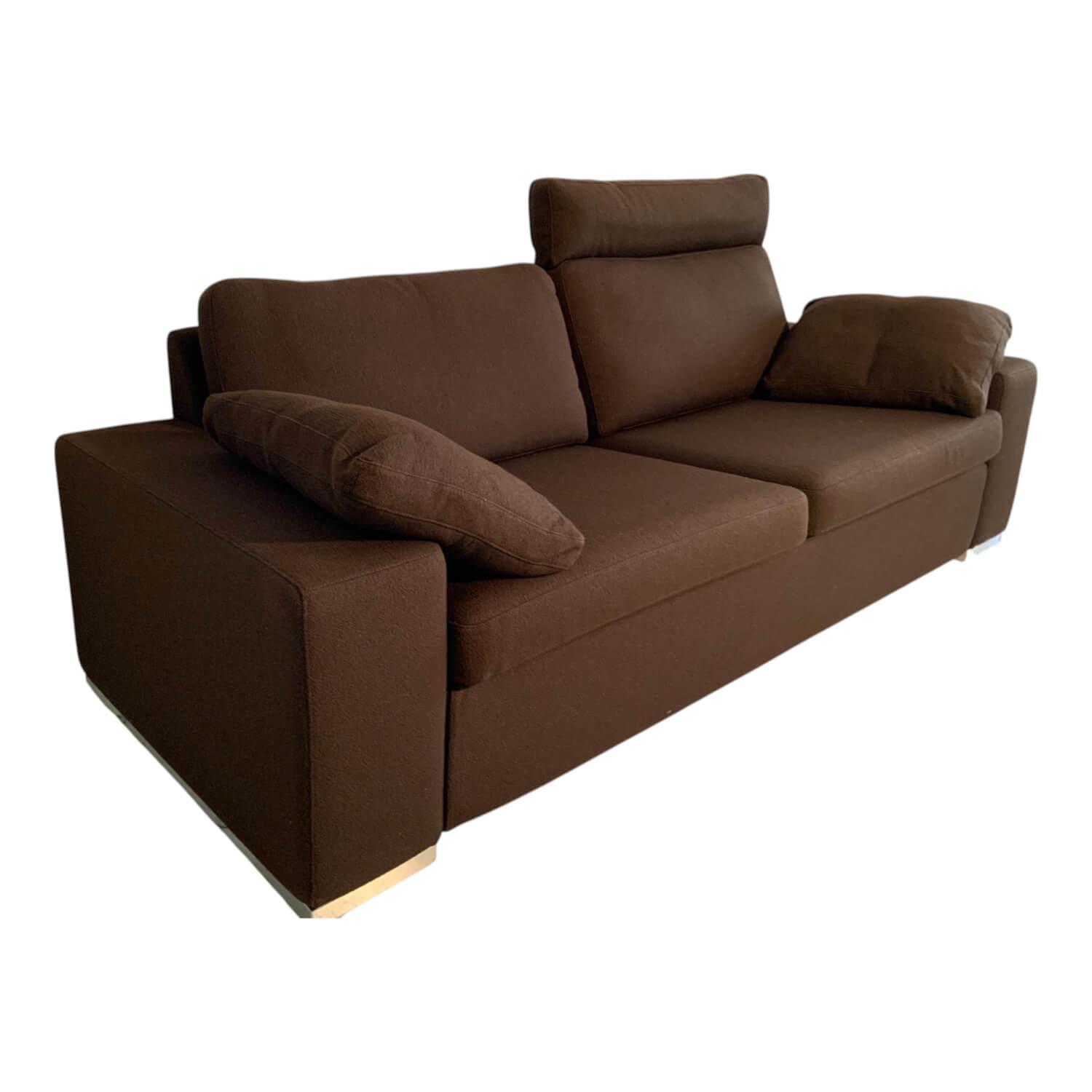 COR - Sofa Conseta Bodennah Leder 120 Dunkelbraun mit 2 Armlehnkissen und Kopfstütze - 1