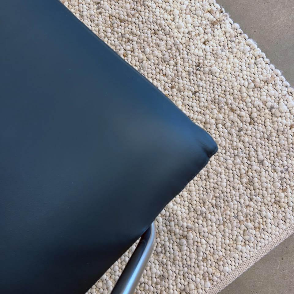 Brühl - Sessel Gerard Leder Ascot Petrol Blau Sternfuß Metall Verchromt Glänzend - 2