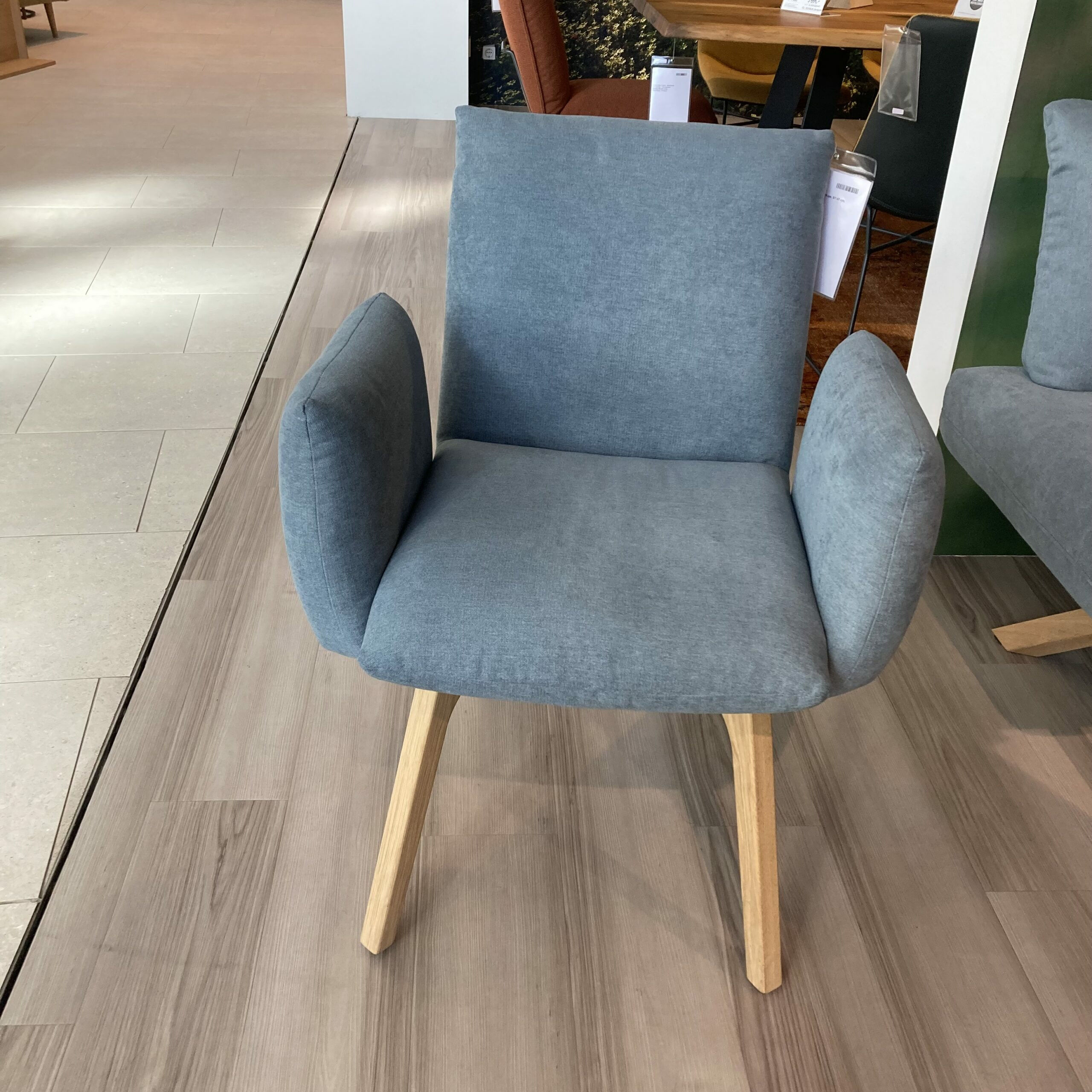 Wimmer - Sitzgruppe Waltropp Stoff Romeo Island Blau Grau Gestell Asteiche Bianco - 3