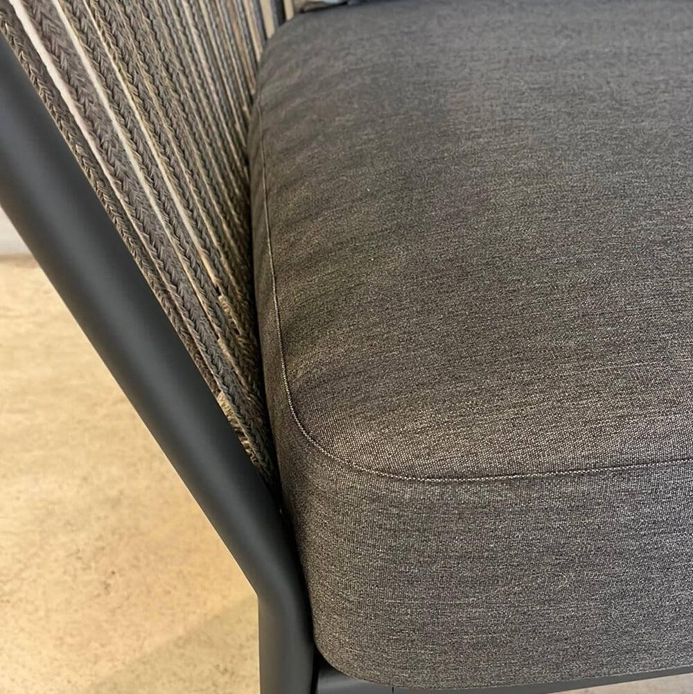 Fast - Outdoor Lounge Sessel Ria Rücken Seil Geflochten Braun Grau Gestell Aluminium Rock Liso Graph Grau Lackiert - 10