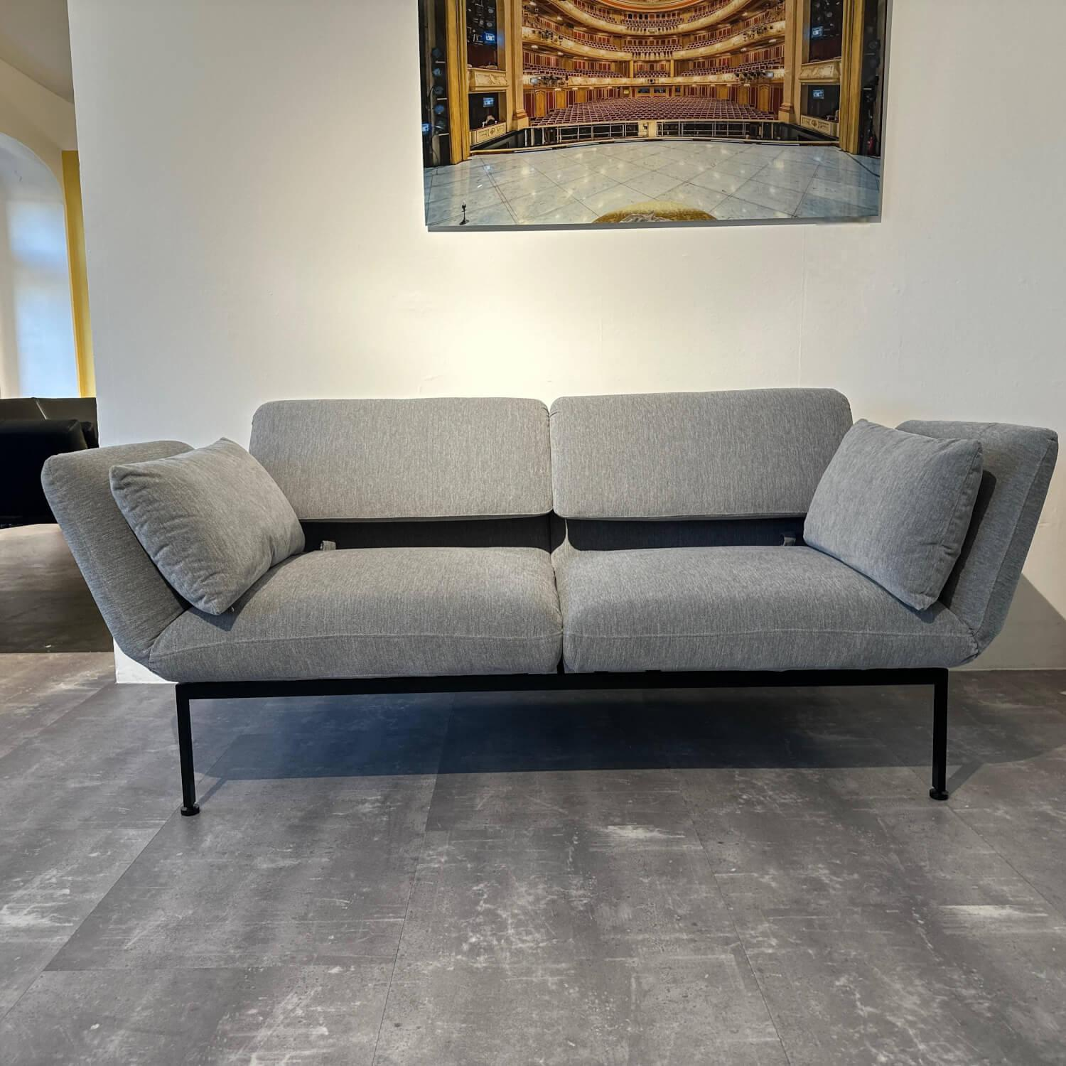 Brühl - Funktionssofa Roro Soft Medium Stoff 2065 92 Grau Gestell Metall Schwarz Pulverbeschichtet - 3