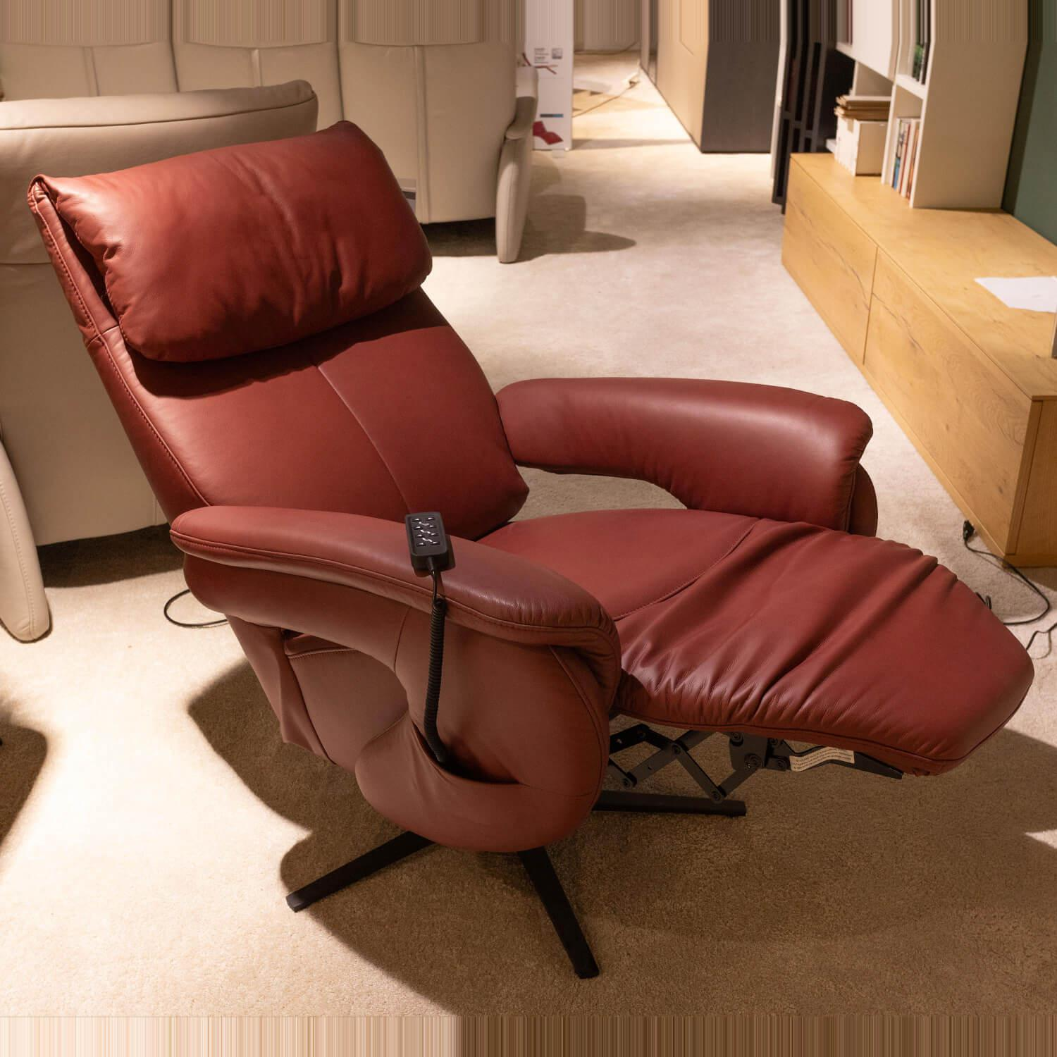 Comfortmaster - Sessel Easyswing 7304 Leder 24 Longlife Cabern Rot Sternfuß Anthrazit Pulverbeschichtet - 6