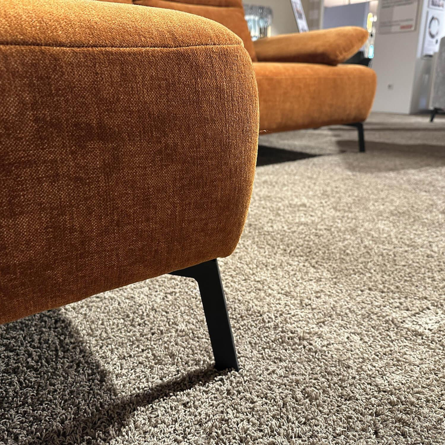 Carina - Polsterkombination EM Setupal Stoff Cosmopolitan Rusty Orange Braun Metallfuß 284 Schwarz Matt Mit Kissen - 7