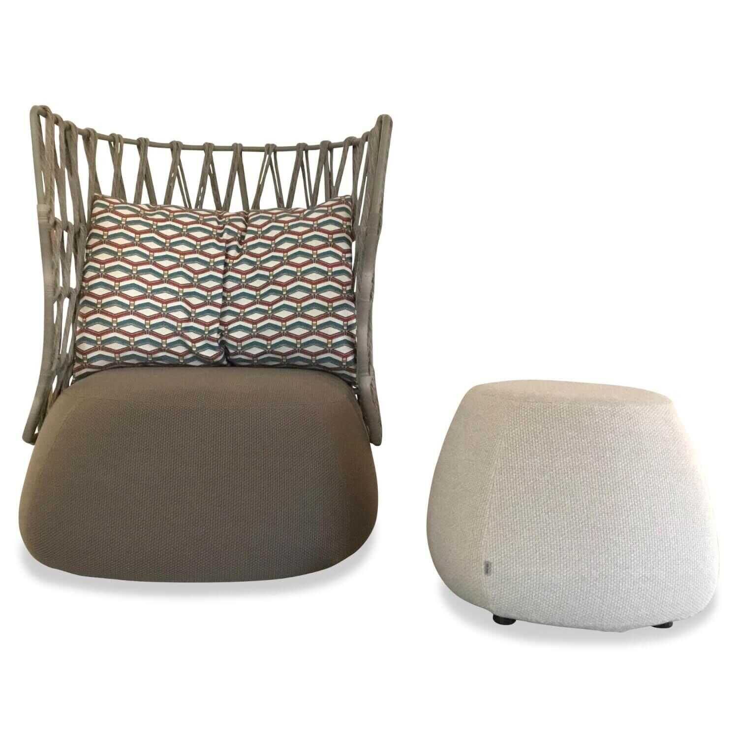 B&B Italia - Sessel Fat Outdoor Lusso 251 / 207 Beige mit Pouf Outdoor - 1