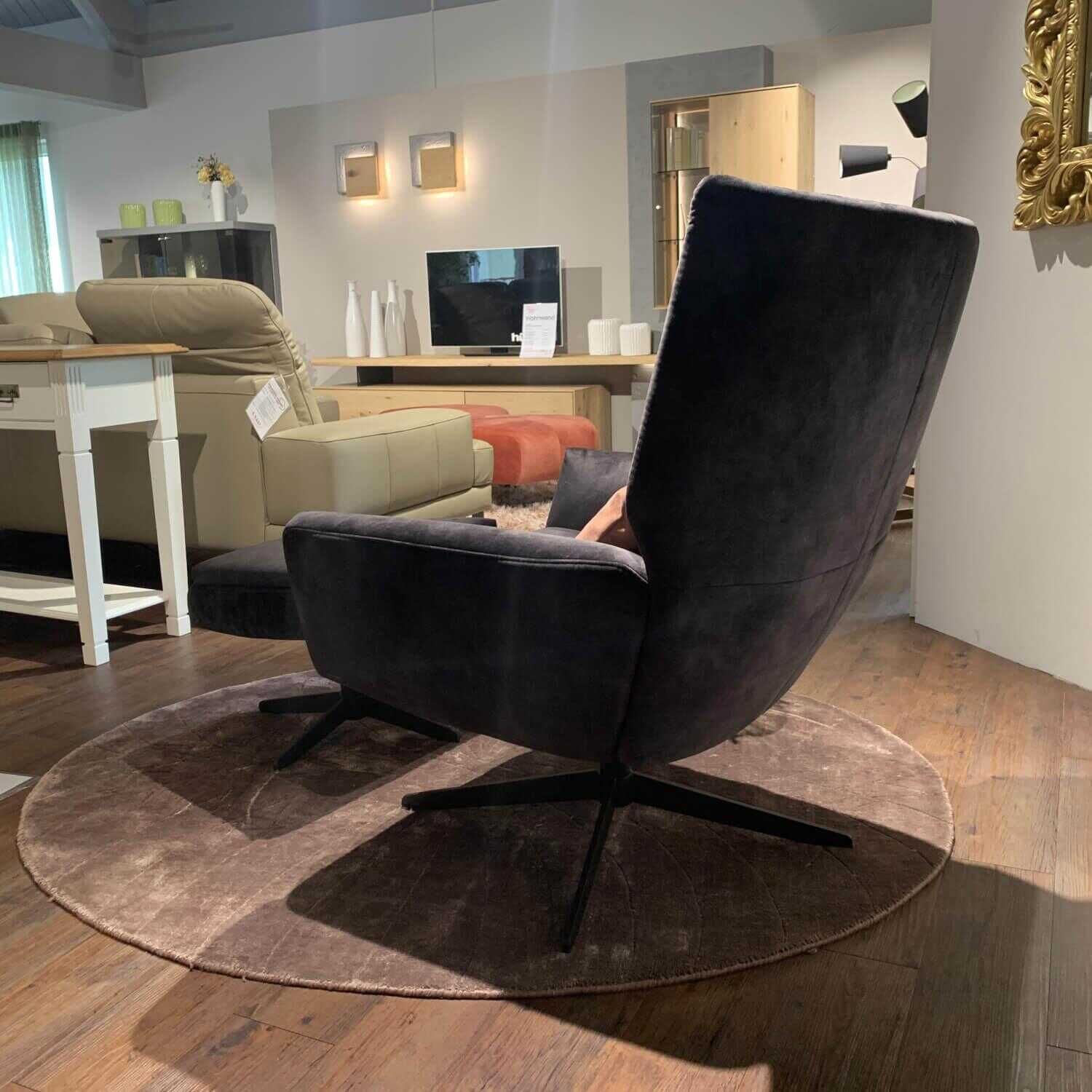 Comfort Republic - Drehsessel Maximilian DB Stoff Ispra Anthrazit mit Hocker - 4