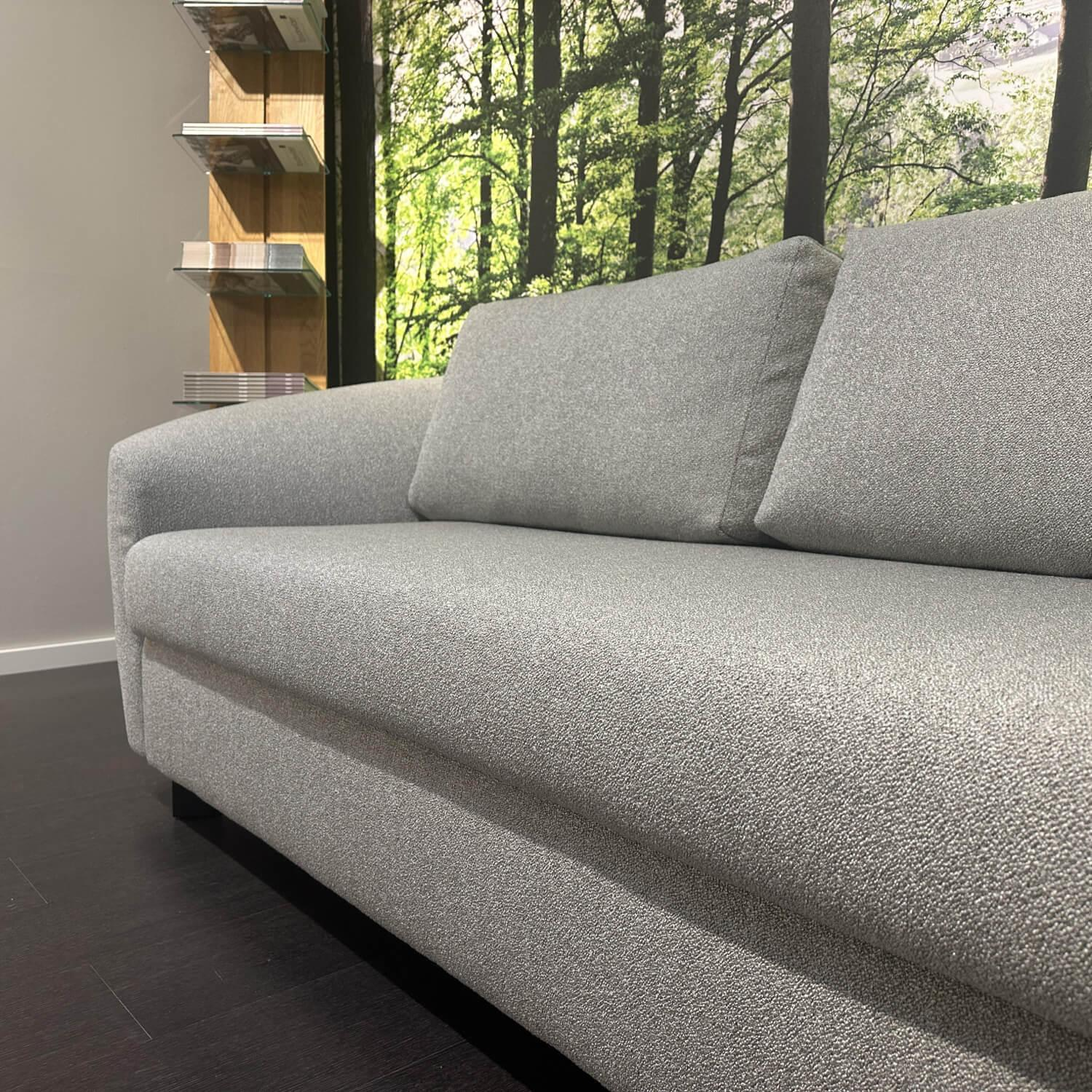 Signet - Schlafsofa Kyoto-4 Stoff F Tessin Samtgrau Füße Buche Schwarz - 9