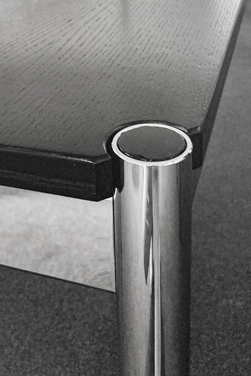 USM Haller - Besprechungstisch Platte Eiche Furniert Schwarz Gestell Chrom - 4
