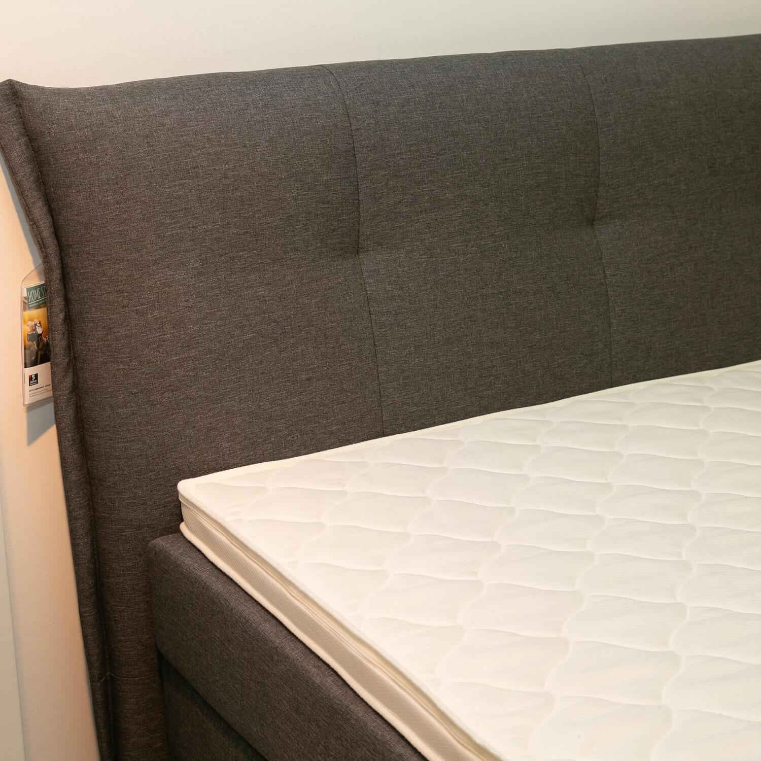 set one by Musterring - Boxspringbett Florida Bezug B392 Anthrazit Feinmeliert Mit Bettkasten Inklusive Topper - 5