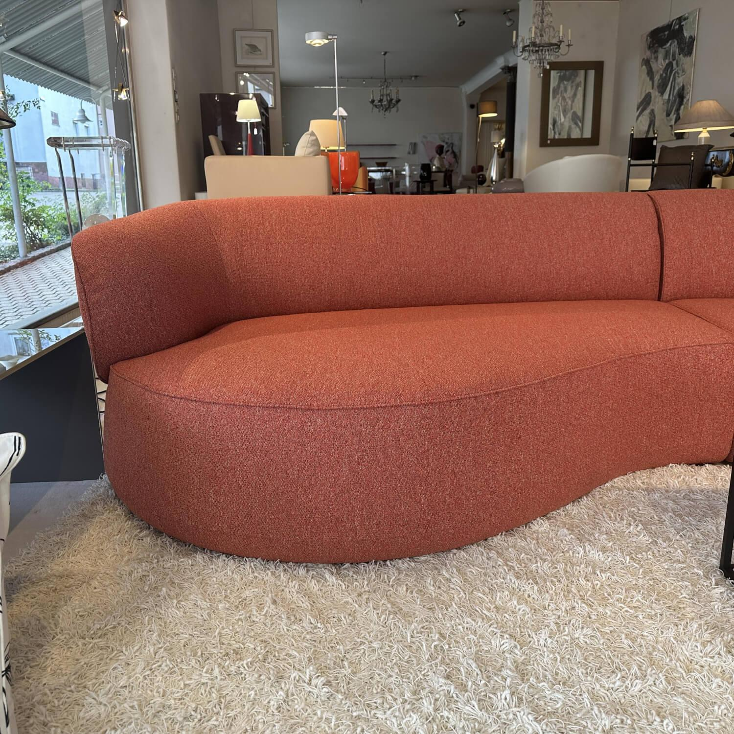 Bielefelder Werkstätten - Aktionspreis: Sofa Nimbo Stoff Prince 285 Rot Füße Mit Stoff Bezogen - 6