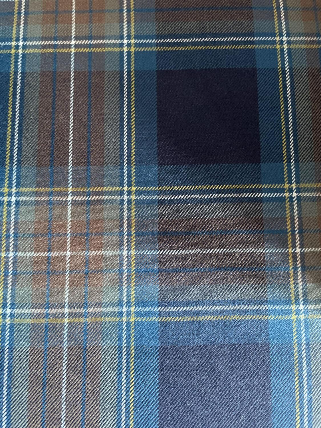 Gruber - Kommode Hollywood Stoff Und Leder Blau Schwarz Kariert Korpus Holz Schwarz - 8