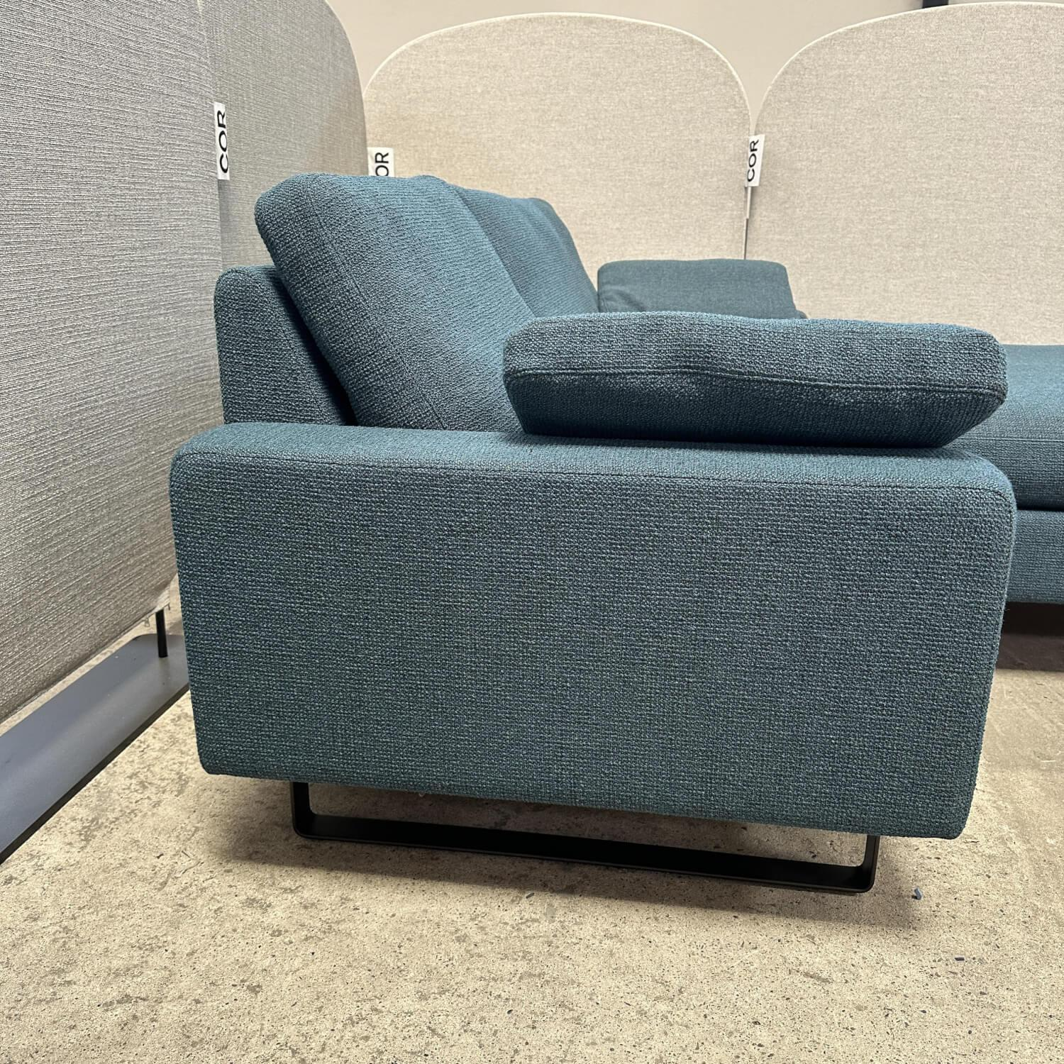 COR - Ecksofa Conseta Stoff 8195 Petrol Blau Gestell Metallkufen Schwarzbraun - 5