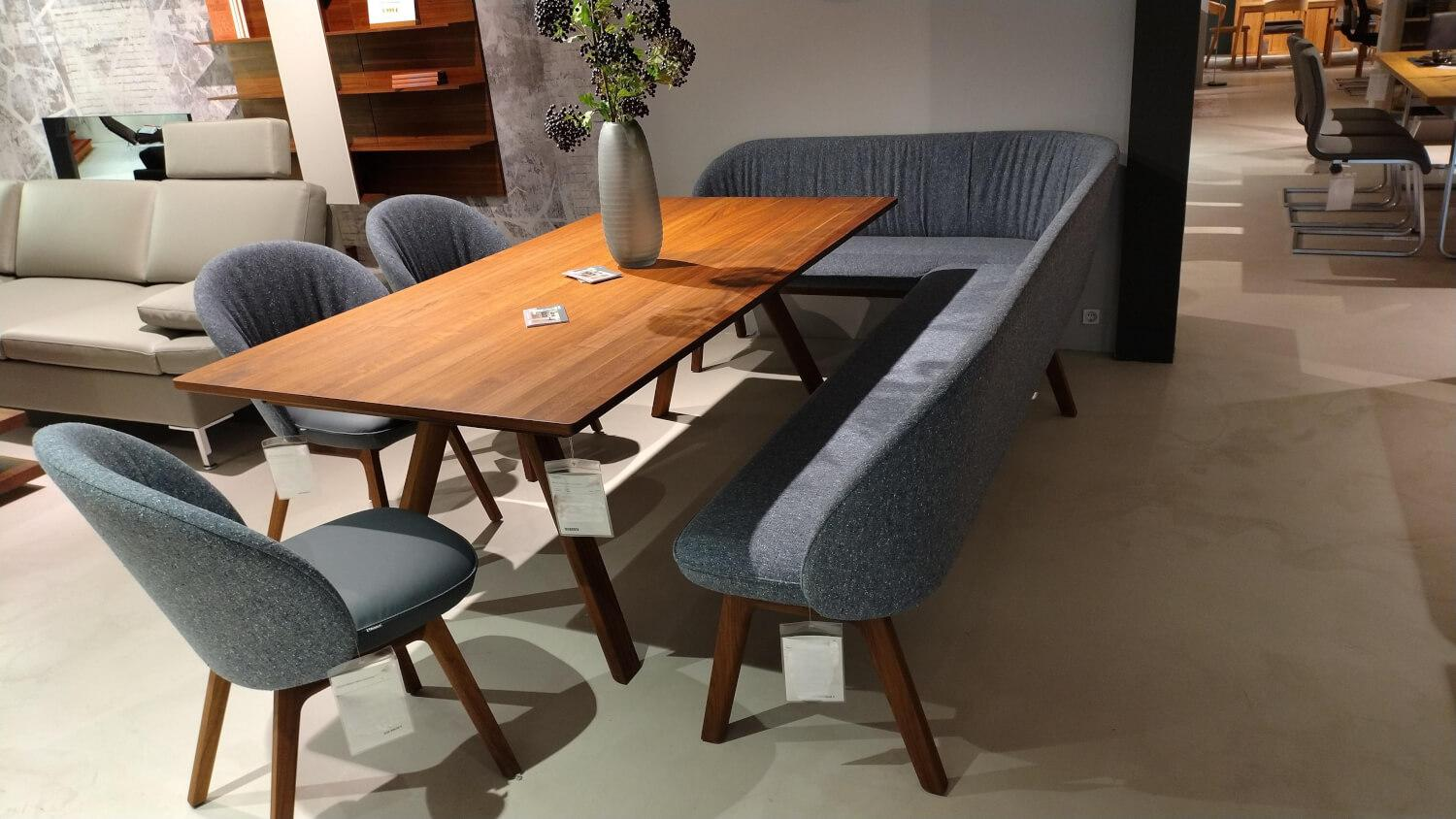 Team 7 - Essgruppe Flor Taso Nussbaum Geölt Stoff Ripley RI35 Blau - 3