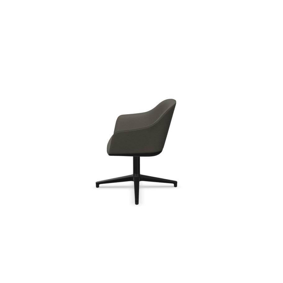 Stuhl Softshell Chair Bezug Stoff Warmgrey Grau Vierstern Gestell Aluminium Basic Dark 30 Schwarz Mit Filzgleitern