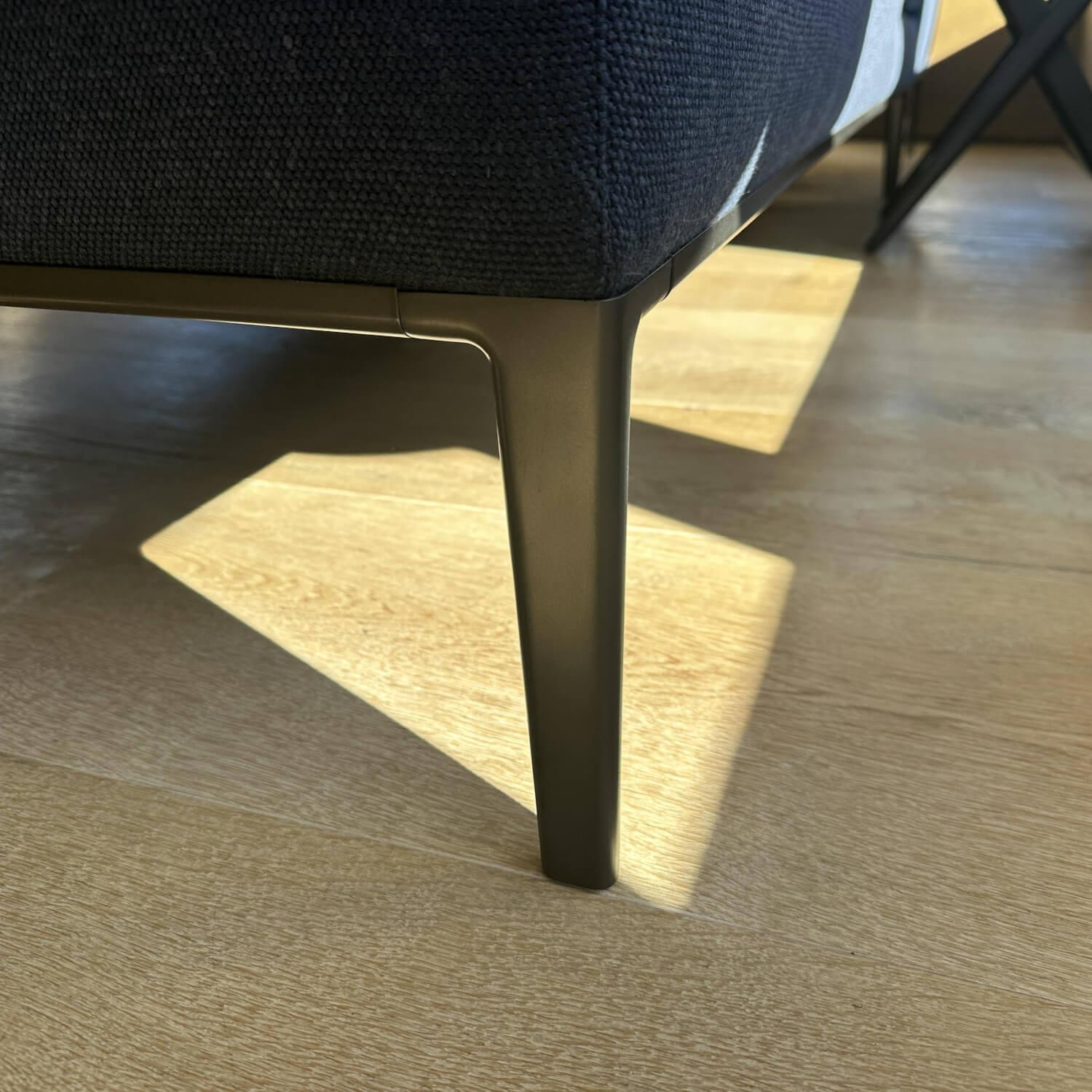 B&B Italia - Ecksofa Michel Stoff Semio 2359850 Dunkelblau Blau Gestell Aluminium Nickel Bronze Schwarz Lackiert - 4