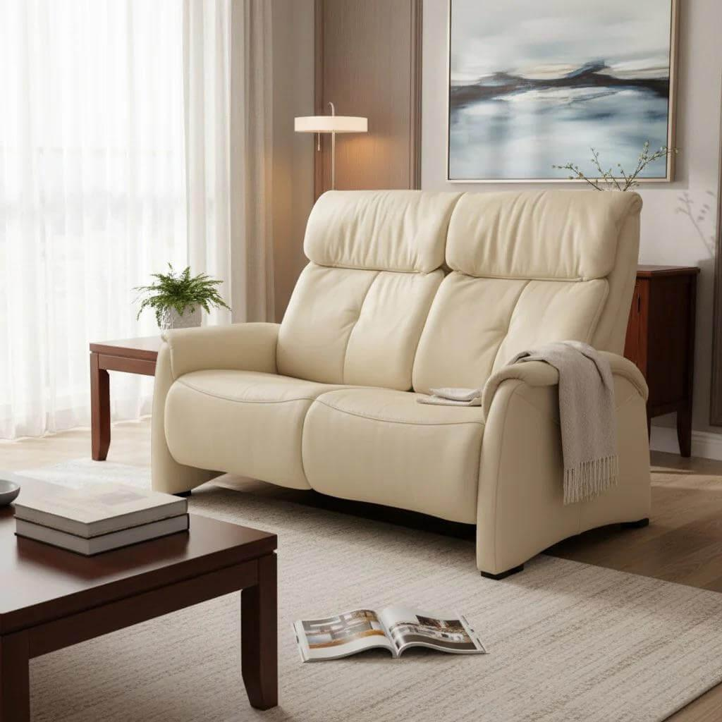 himolla - Sofa 4927 Cumuly Wallfree Leder Longlife Soft 33 Bianco Weiß Mit Kopfverstellung - 4
