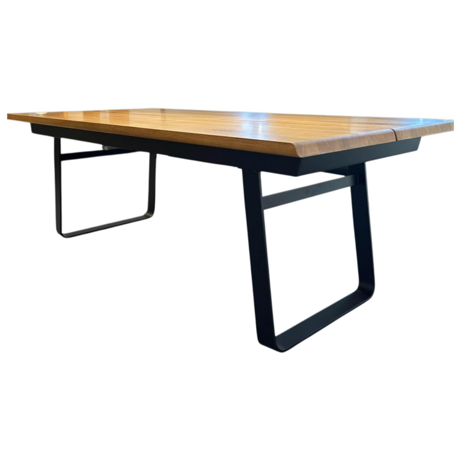 Team 7 - Esstisch Platte Eiche Wild Natur Geölt Gestell Metallkufe Schwarz Matt Pulverbeschichtet Mit Einlegeplatte - 1