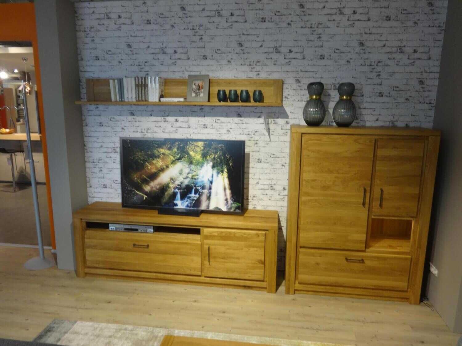 Natura - Wohnwand Farmingdale Eiche Massiv Natur Geölt - 3