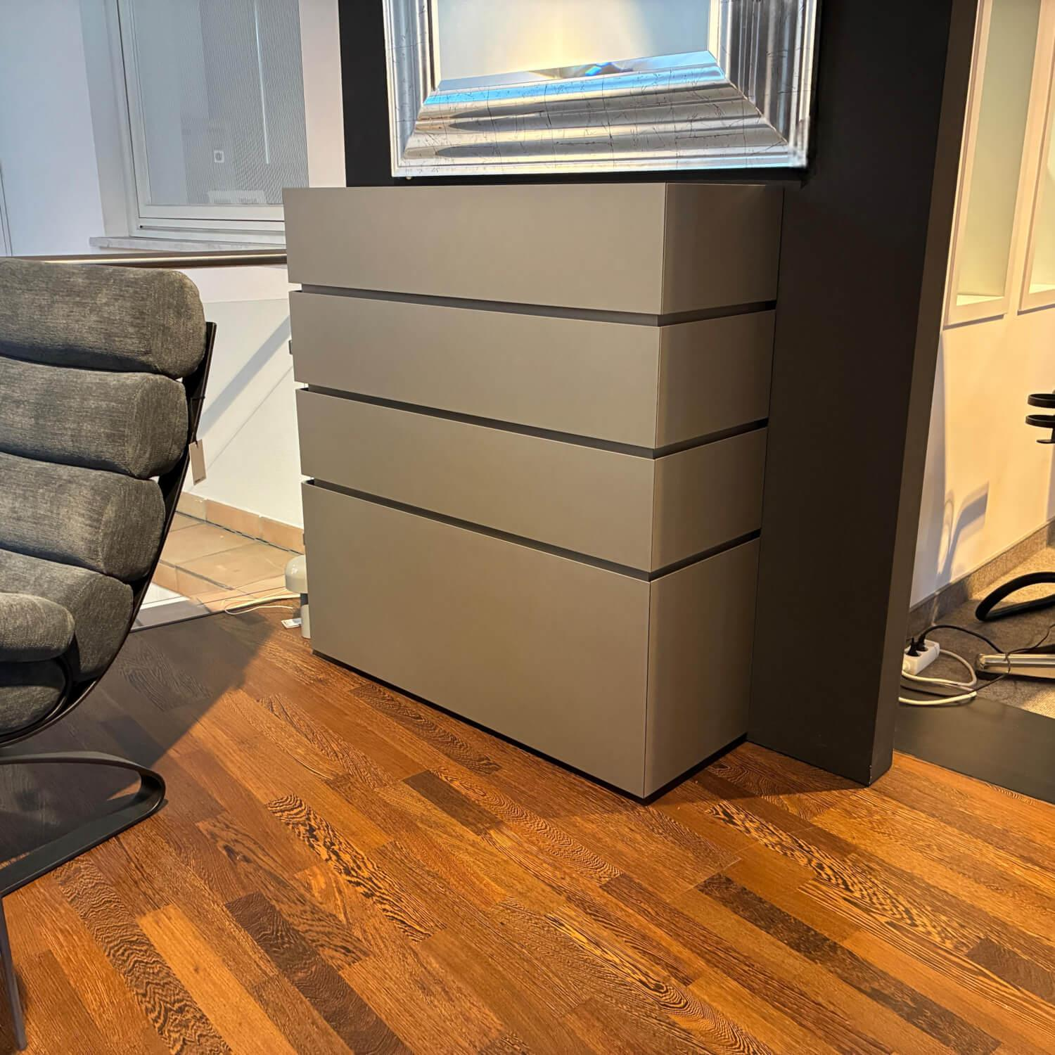 Interlübke - Kommode Cube Bold Lack M11 Silbergrau Metallic Mit Schubkästen - 4