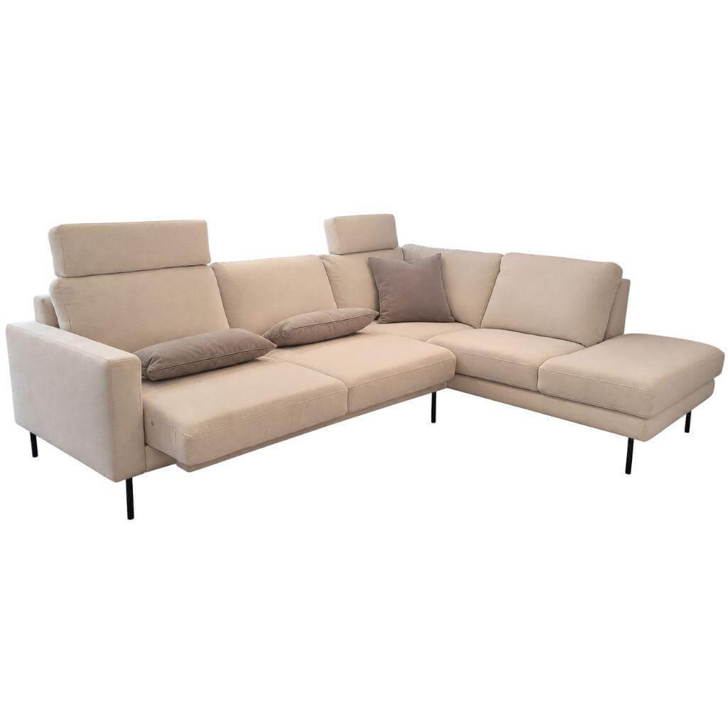 Contur - Sofa Enna Stoff Carmen Beige Naturel Füße Metallwinkel Schwarz - 1