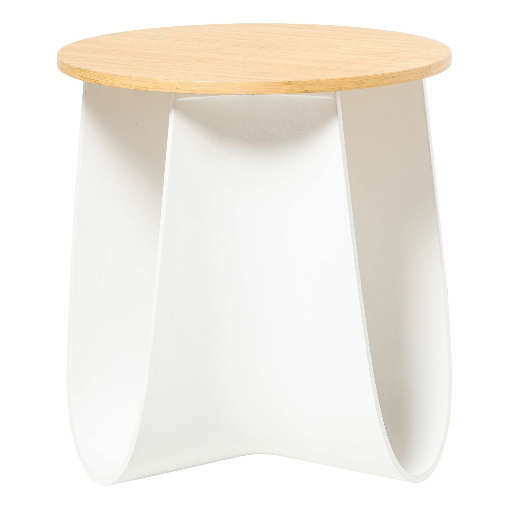 MDF Italia - Hocker Sag F058001 Sitz Polyurethan Bambus F061 Gestell Polyurethan Weiss S007 - 1