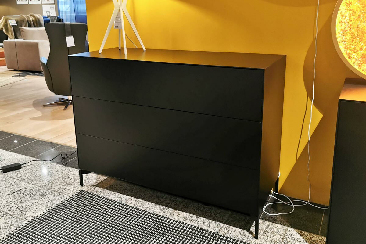 Piure - Sideboard Nex Pur Box MDF Mattlack P13 Schwarz Mit 3 Schubladen - 3